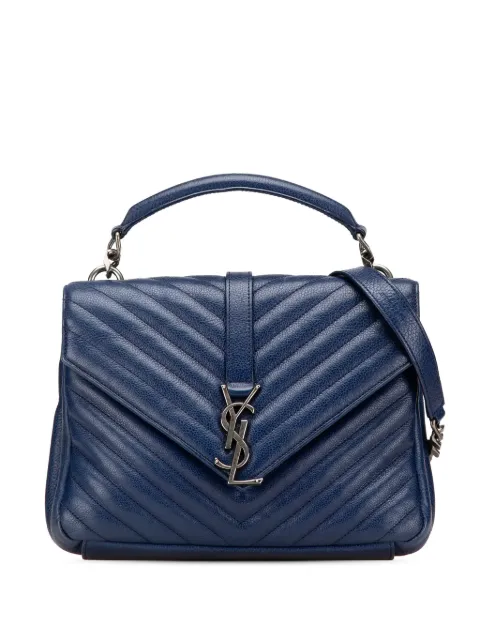 Saint Laurent Pre-Owned 2016 Medium Monogram Chevron Sheepskin College Bag satchel