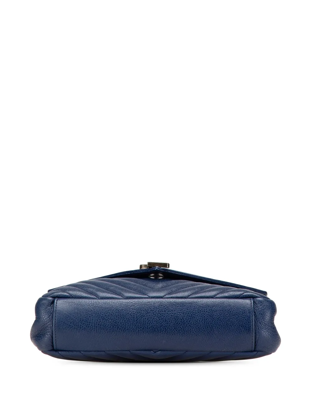 Pre-owned Saint Laurent 2016 Medium Monogram Chevron Sheepskin College Bag Satchel