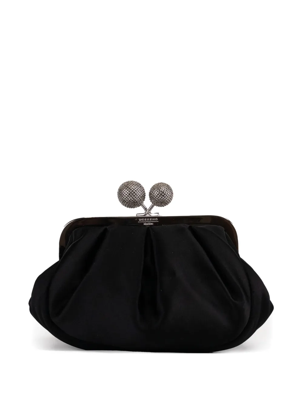 Weekend Max Mara Sphere-embellished Satin Shoulder Bag In Black