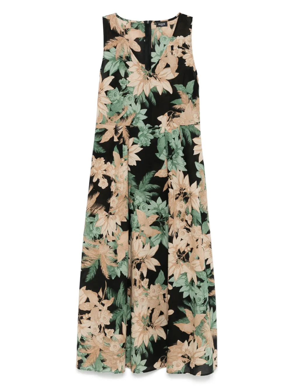 Marella Midi-jurk met bloemenprint Zwart