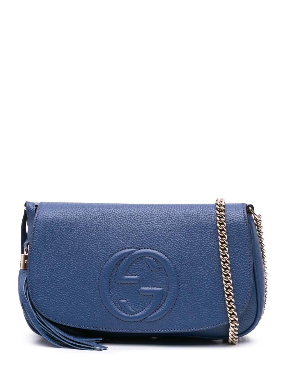 Pre-owned Gucci 2016-2024 Medium Leather Soho Chain Flap Crossbody Bag