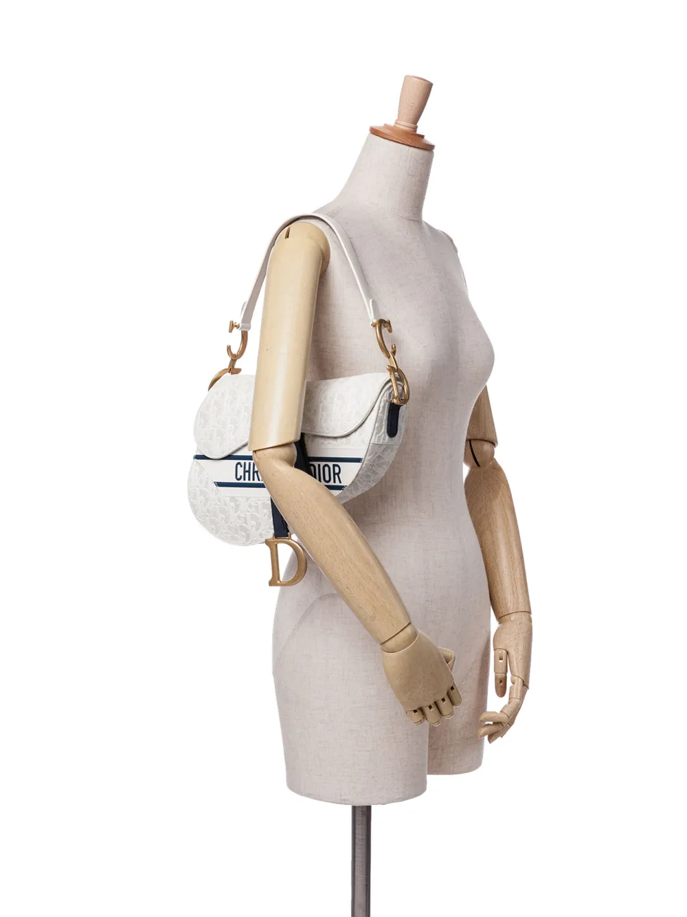 Christian Dior Pre-Owned 2021 Perforated Oblique Embossed Calfskin Saddle Bag shoulder bag | Pre-Owned | Image 2