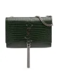 Saint Laurent Pre-Owned 2018 Medium Croc Embossed Leather Kate Tassel crossbody bag - Green