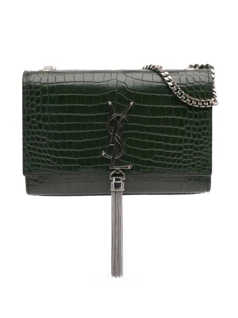 Saint Laurent Pre-Owned 2018 Medium Croc Embossed Leather Kate Tassel crossbody bag