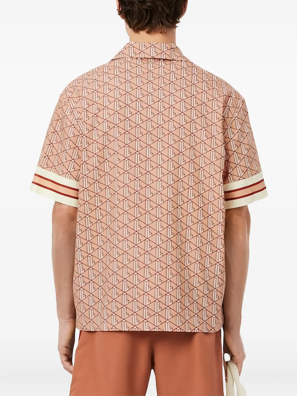 Lacoste Overhemd met monogram-print - Beige