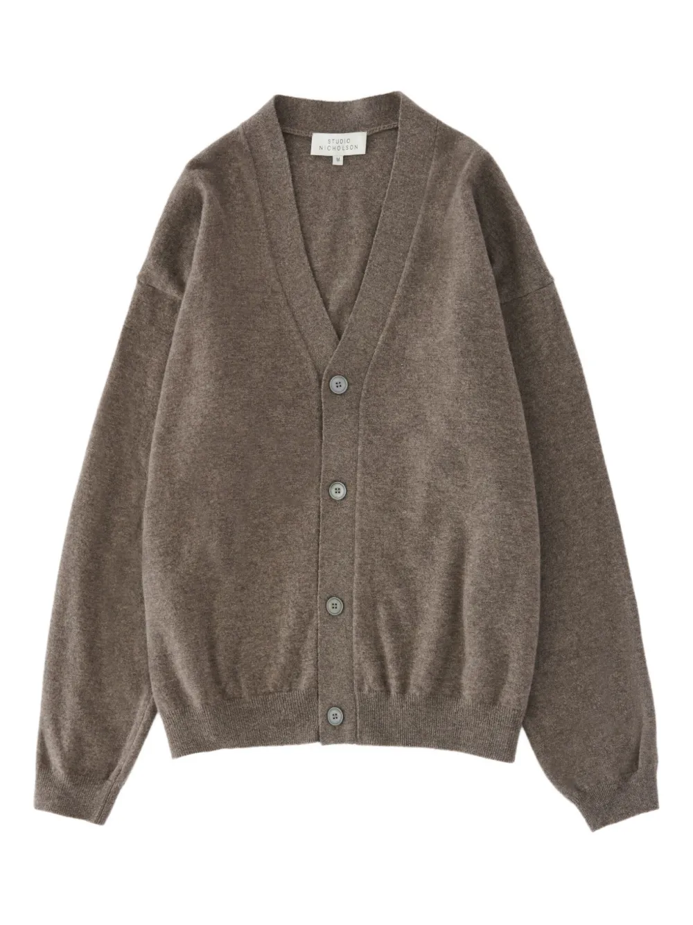 Studio Nicholson Cardigan in lana di agnello con bottoni - Marrone