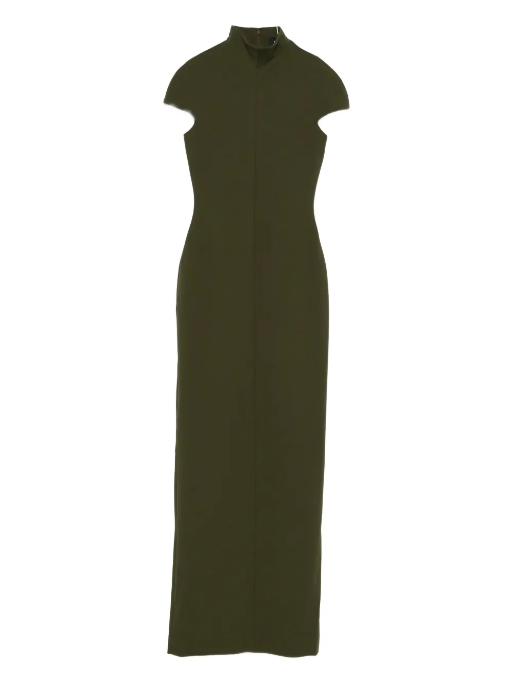 Solace London High-neck Lang Maxi Dress In Green