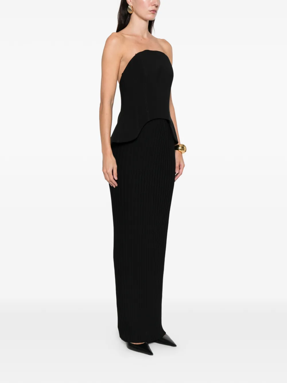 Solace London Kesi Pleated Maxi Dress In Black