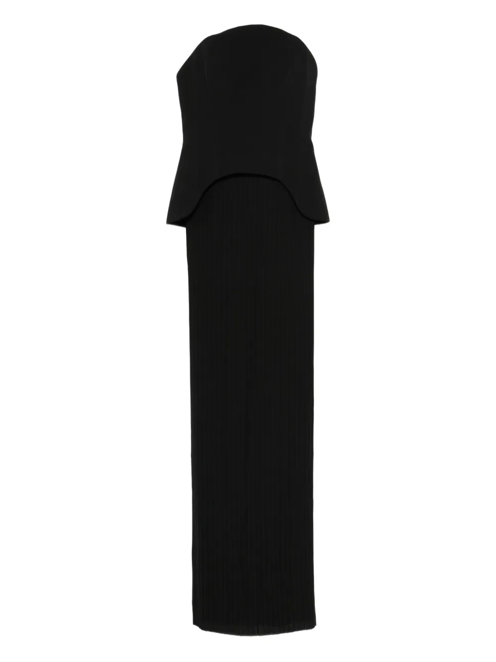 Solace London Kesi Pleated Maxi Dress In Black