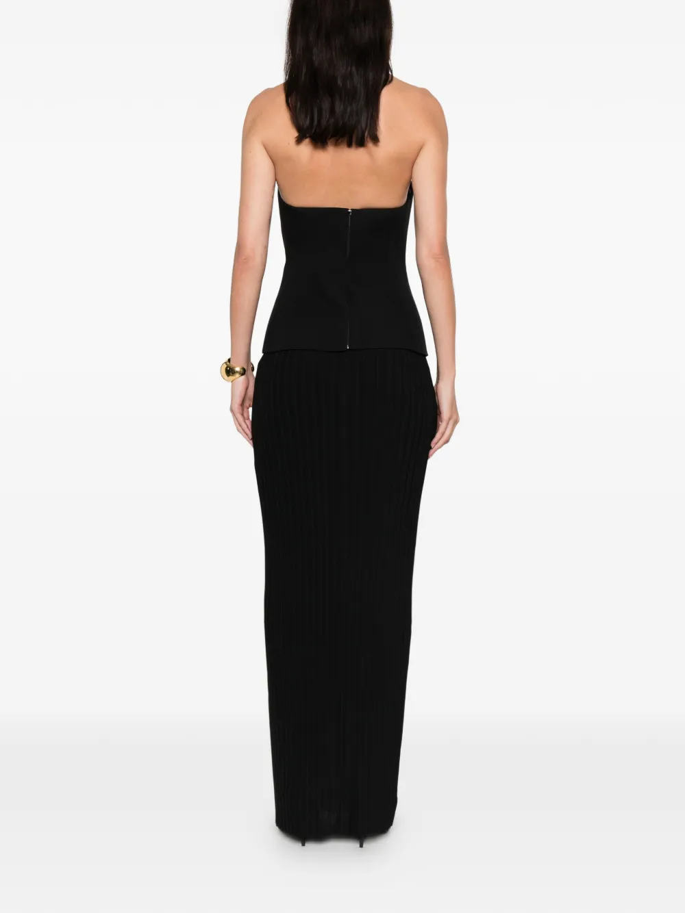 Solace London Kesi Pleated Maxi Dress In Black