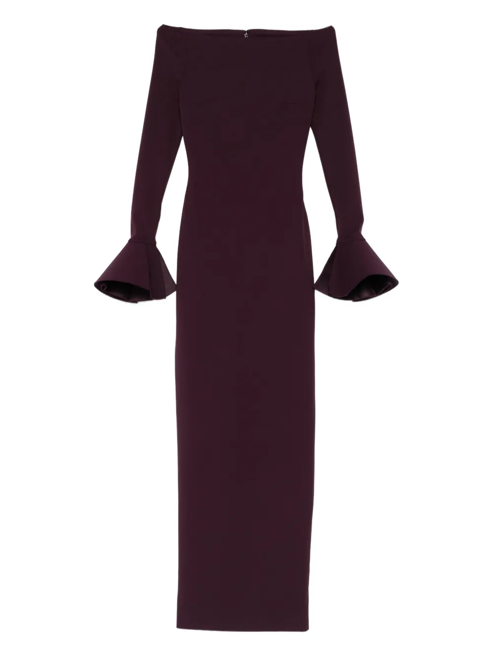 Solace London Anica Off-shoulder Gown In Brown