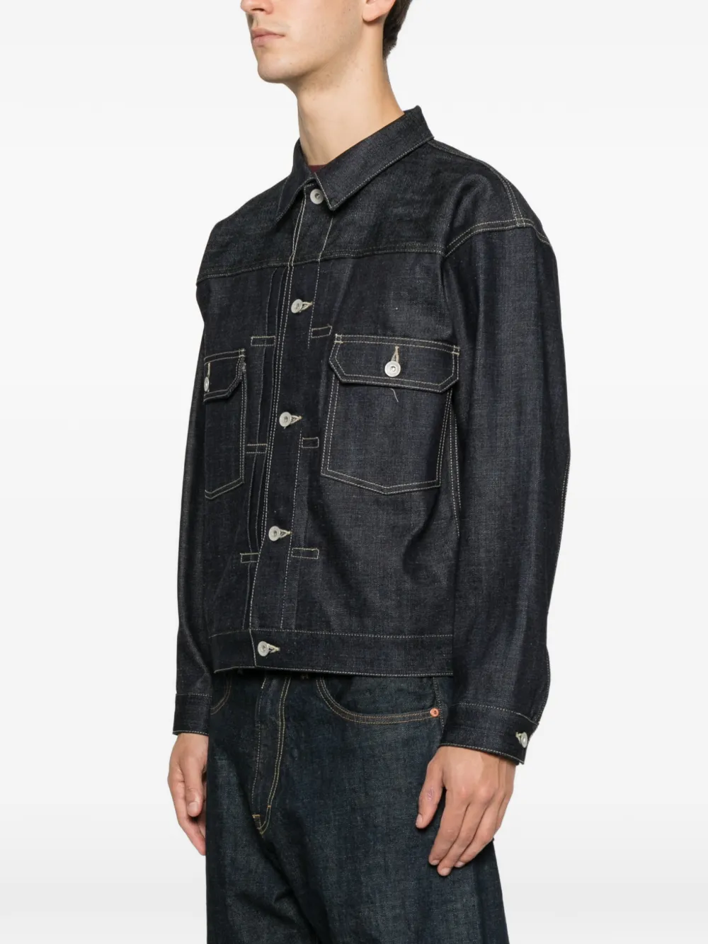 Neighborhood button-fastening denim jacket Blauw