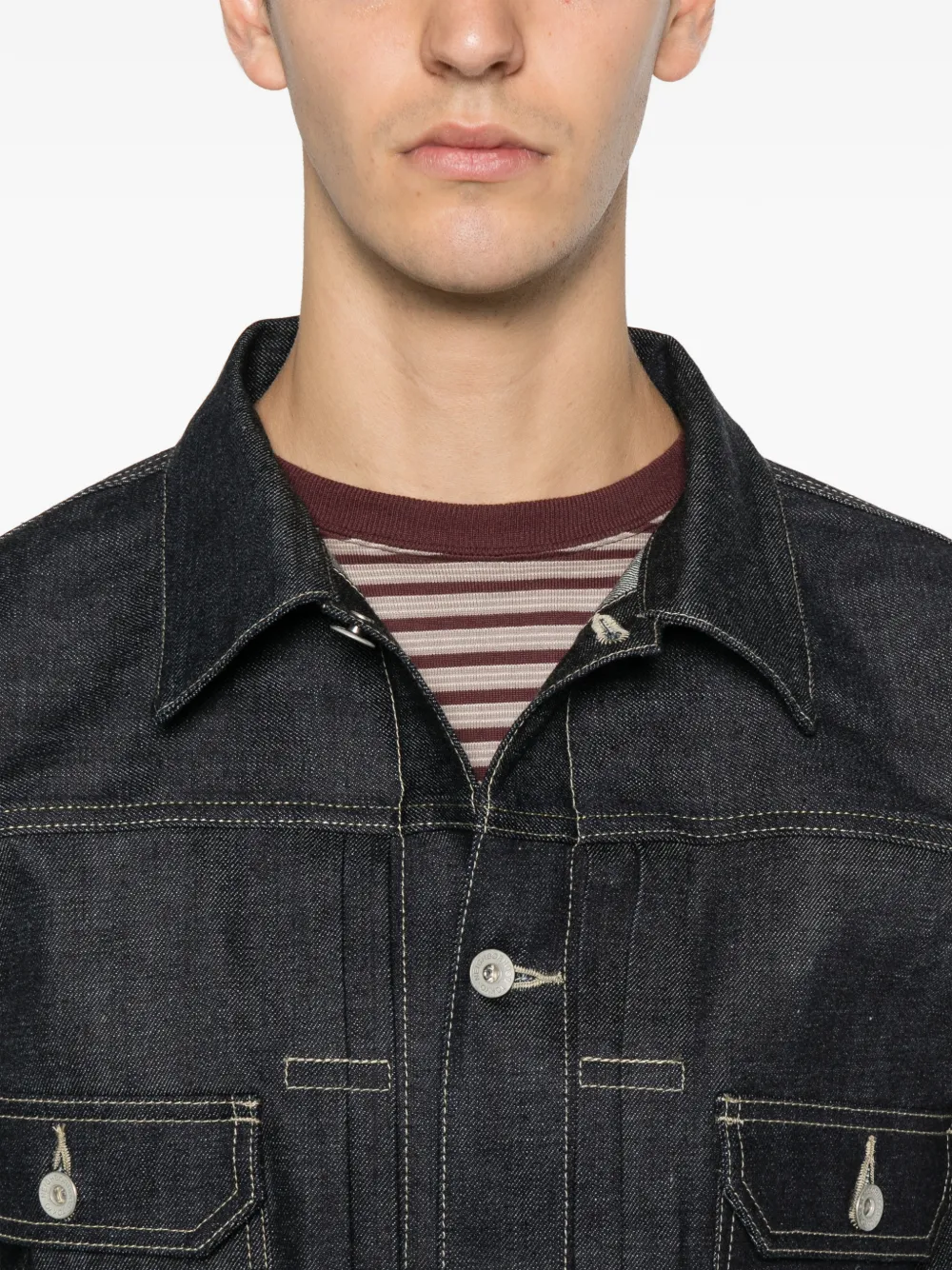 Neighborhood button-fastening denim jacket Blauw