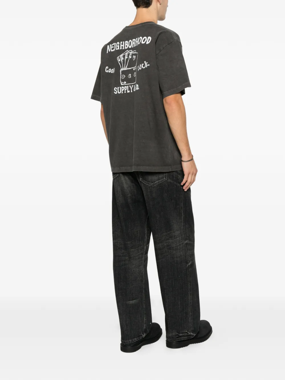 Neighborhood graphic-print round-neck T-shirt - Zwart