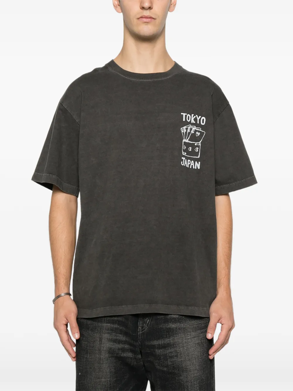 Neighborhood graphic-print round-neck T-shirt Zwart