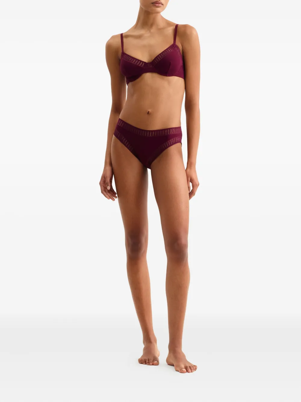 Eres Stripe-lace Bra In Pink