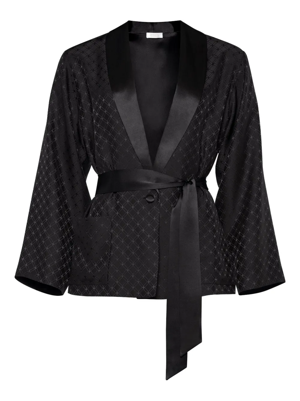ERES Velours geometric-pattern lounge cardigan | Black | Image 1