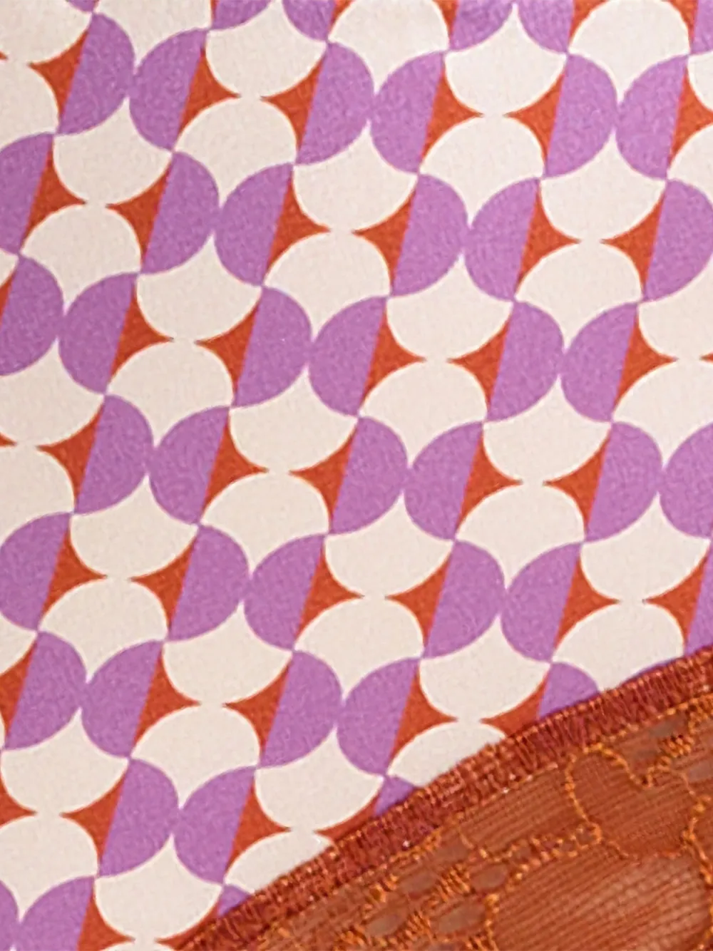 ERES Slip met geometrische print en kant - Paars