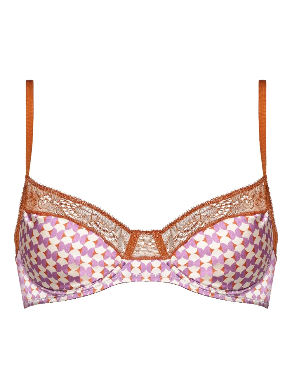 Eres Stéréo Padded Geometric-print Bra In Animal Print