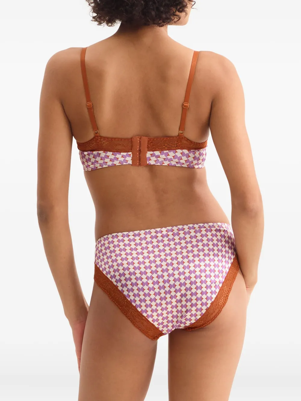 Eres Stéréo Padded Geometric-print Bra In Animal Print