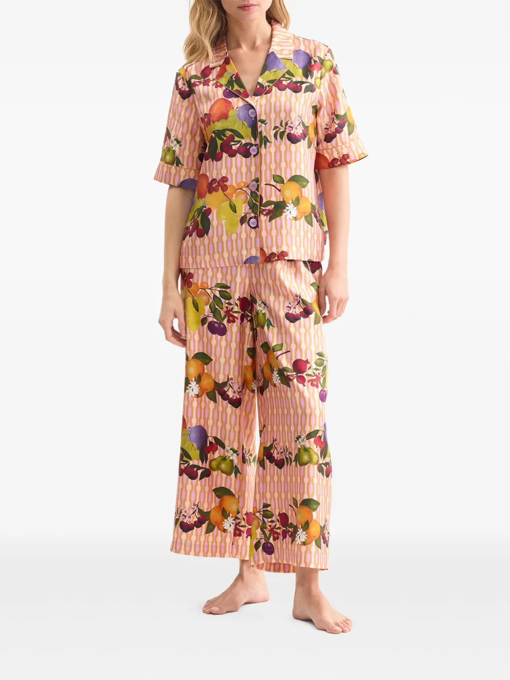 Eres Cherry Printed Silk-twill Shirt In Pink