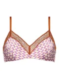 ERES geometric-print lace-trimmed bra - Purple