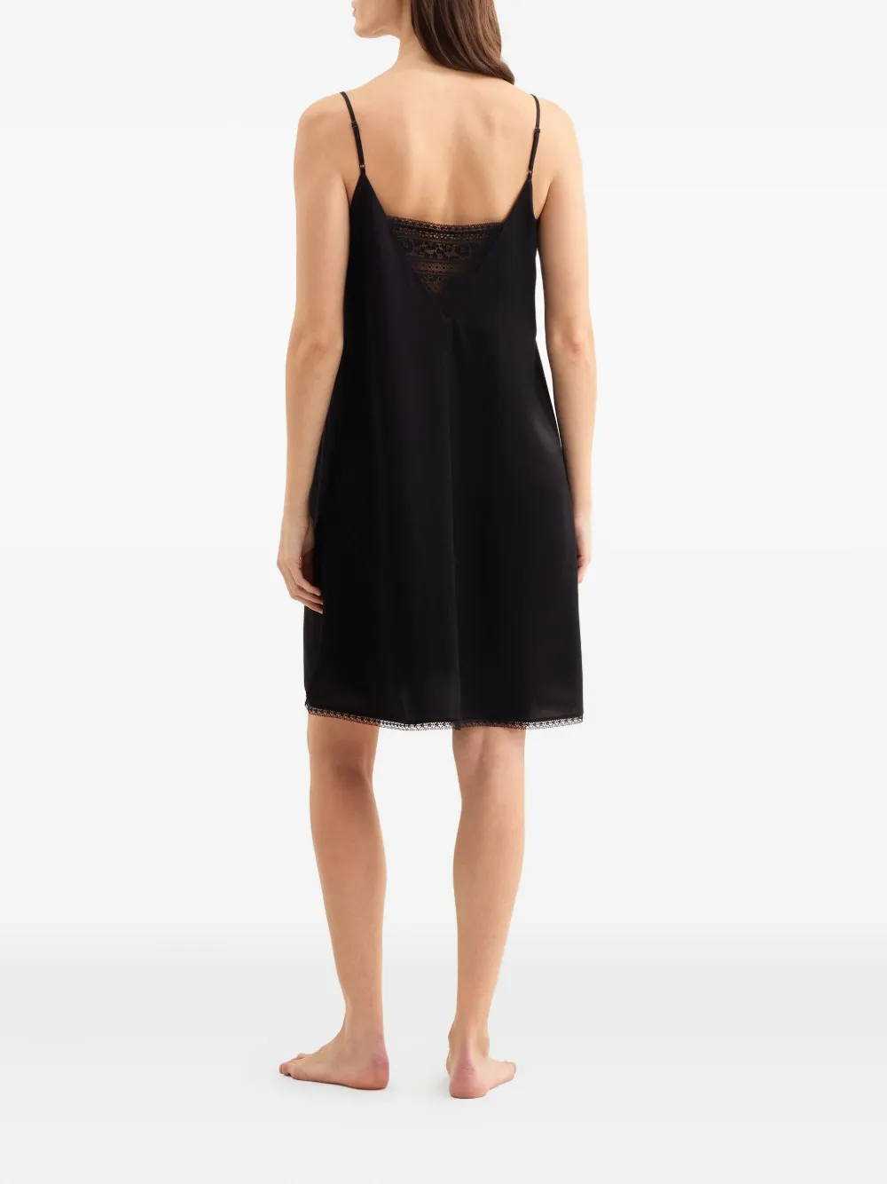 ERES Invisible zijden nachtjapon met kant Zwart