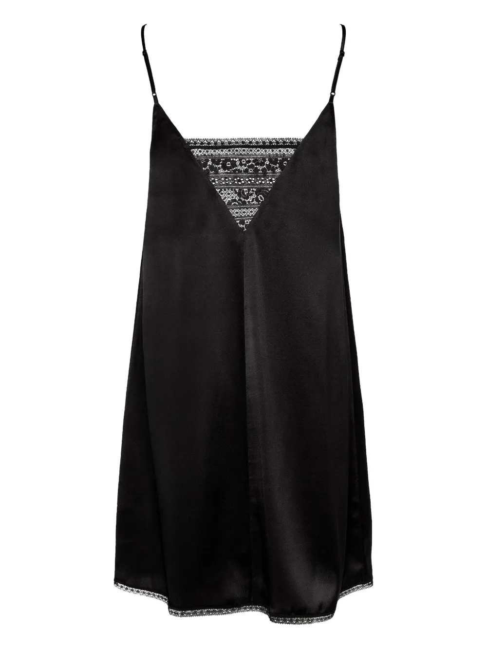 ERES Invisible zijden nachtjapon met kant Zwart