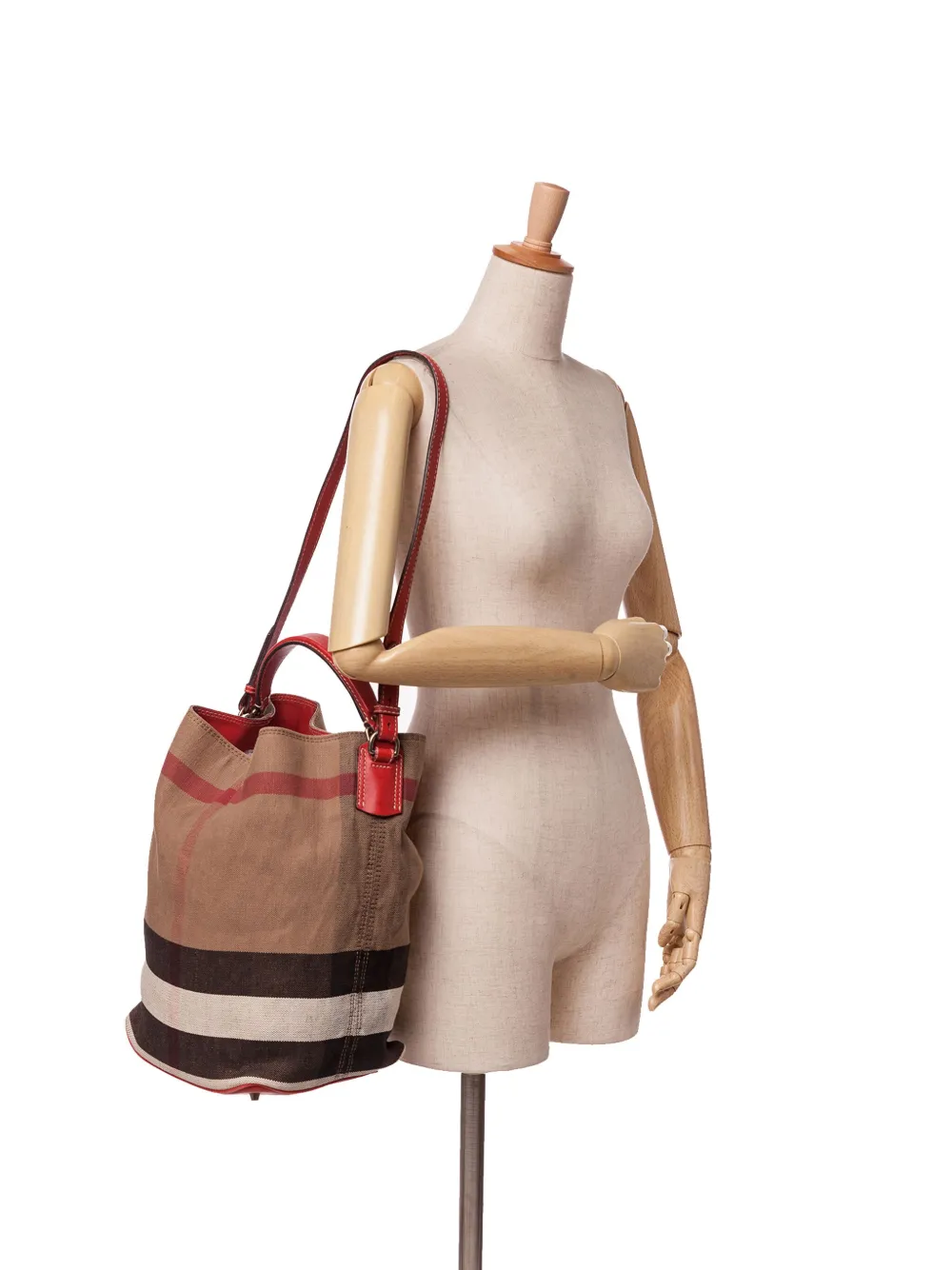 Burberry Pre-Owned 2000-2017 Medium Mega Check Canvas Ashby Bucket Bag satchel | Pre-Owned | Image 2