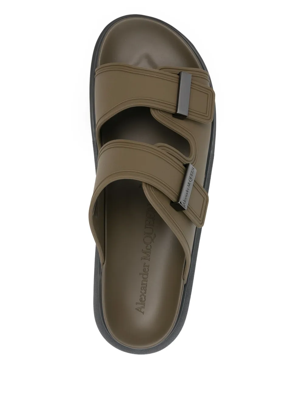 Alexander McQueen logo-engraved sandals Green