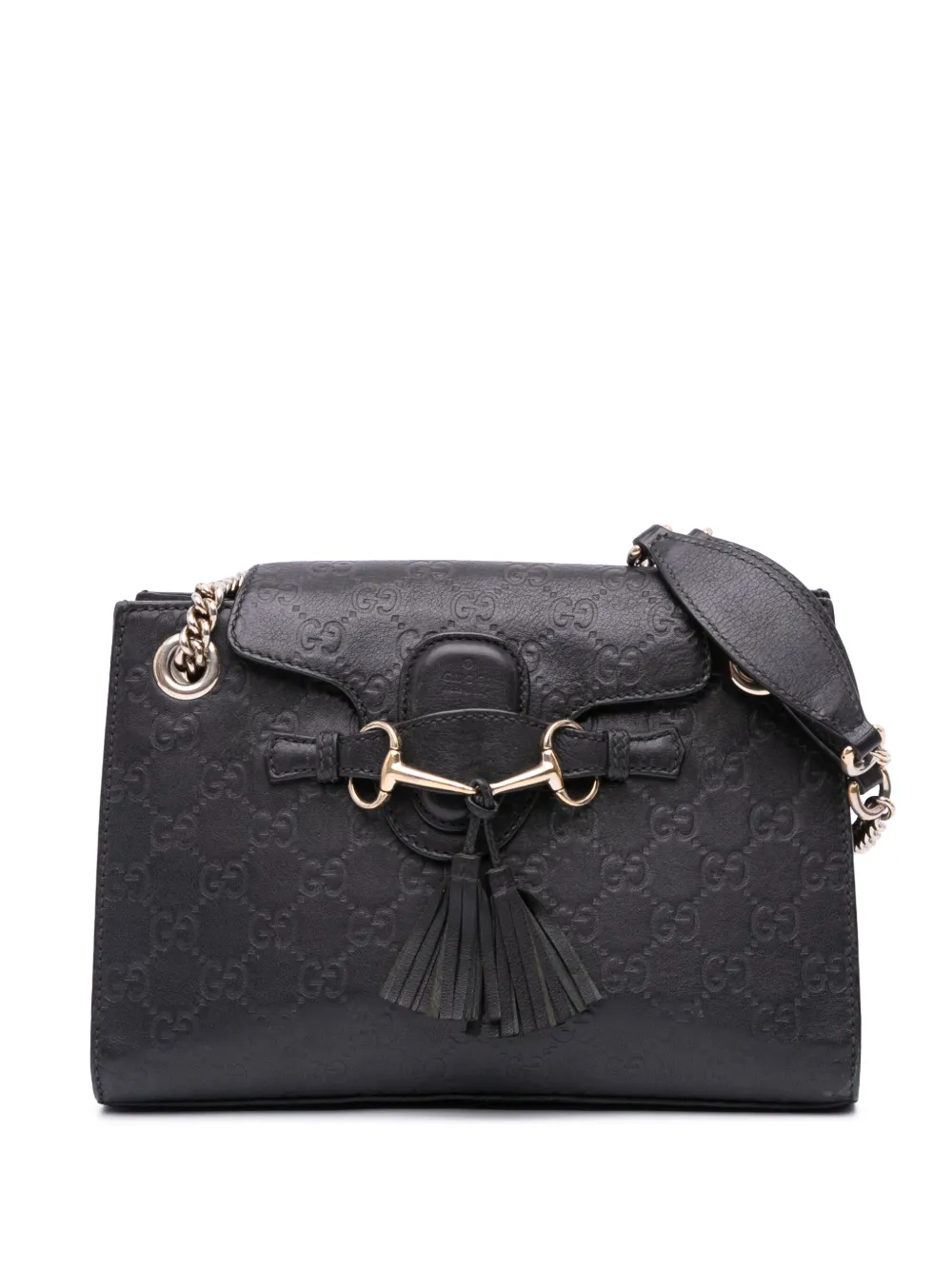 Gucci Pre-Owned 2016-2024 スモール グッチシマ エミリー ショルダーバッグ - ブラック Gucci Pre-Owned 2016-2024 スモール グッチシマ エミリー ショルダーバッグ - ブラック