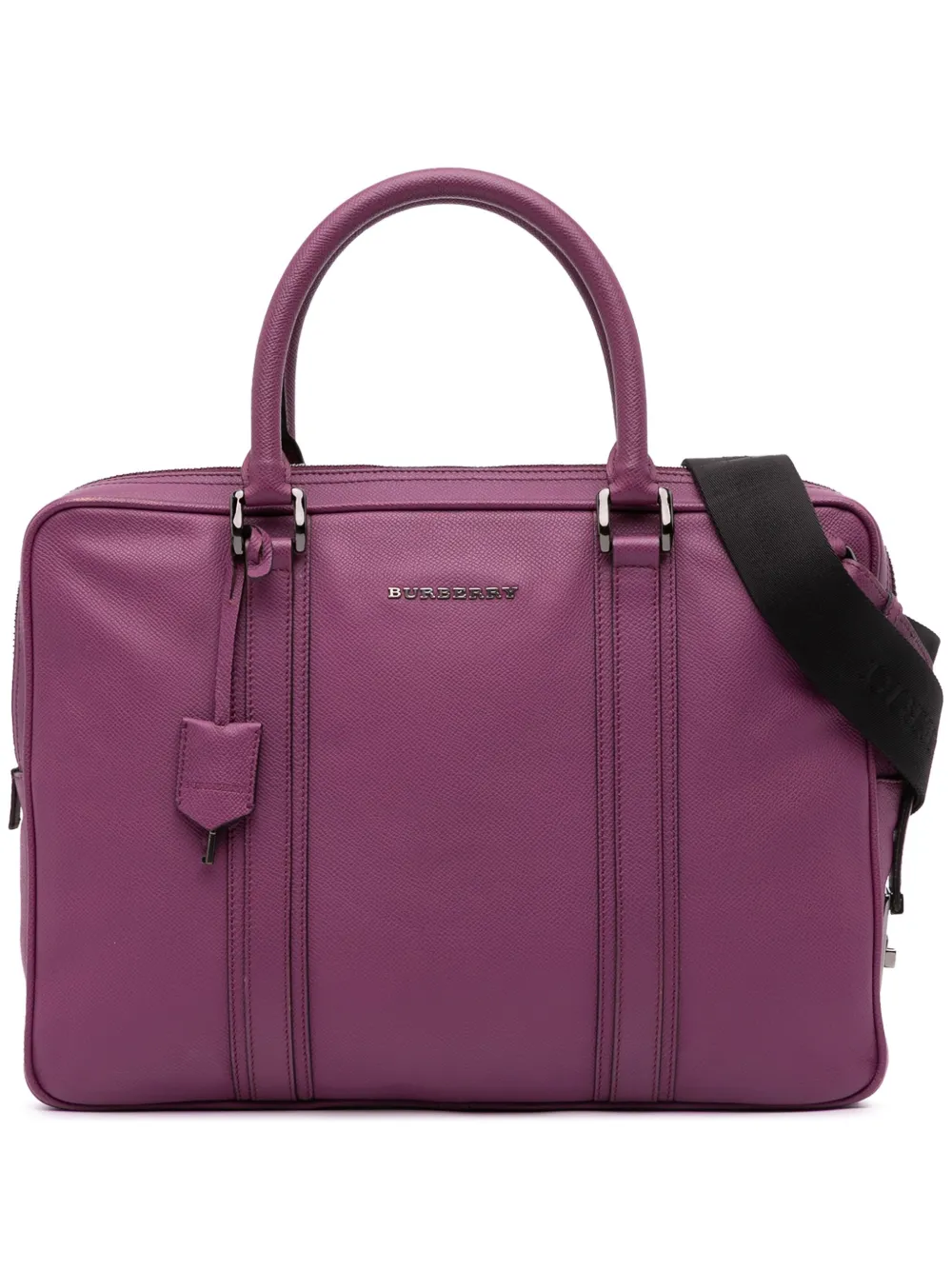 Pre-owned Burberry 2000-2017 Leather Newburg Business Bag