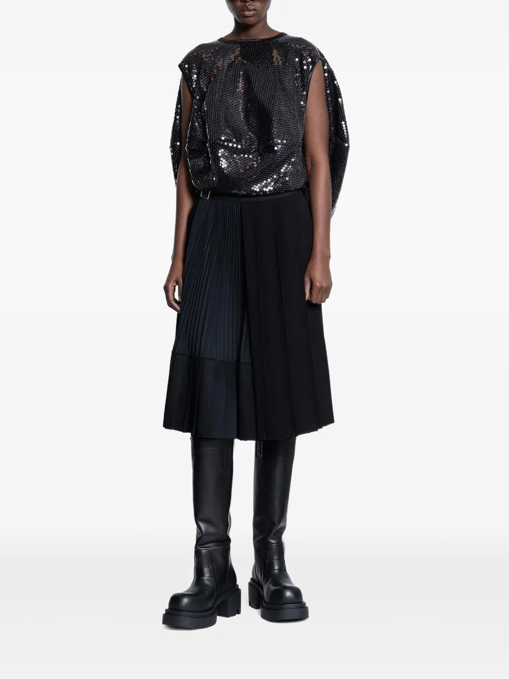 Junya Watanabe Top met pailletten - Zwart