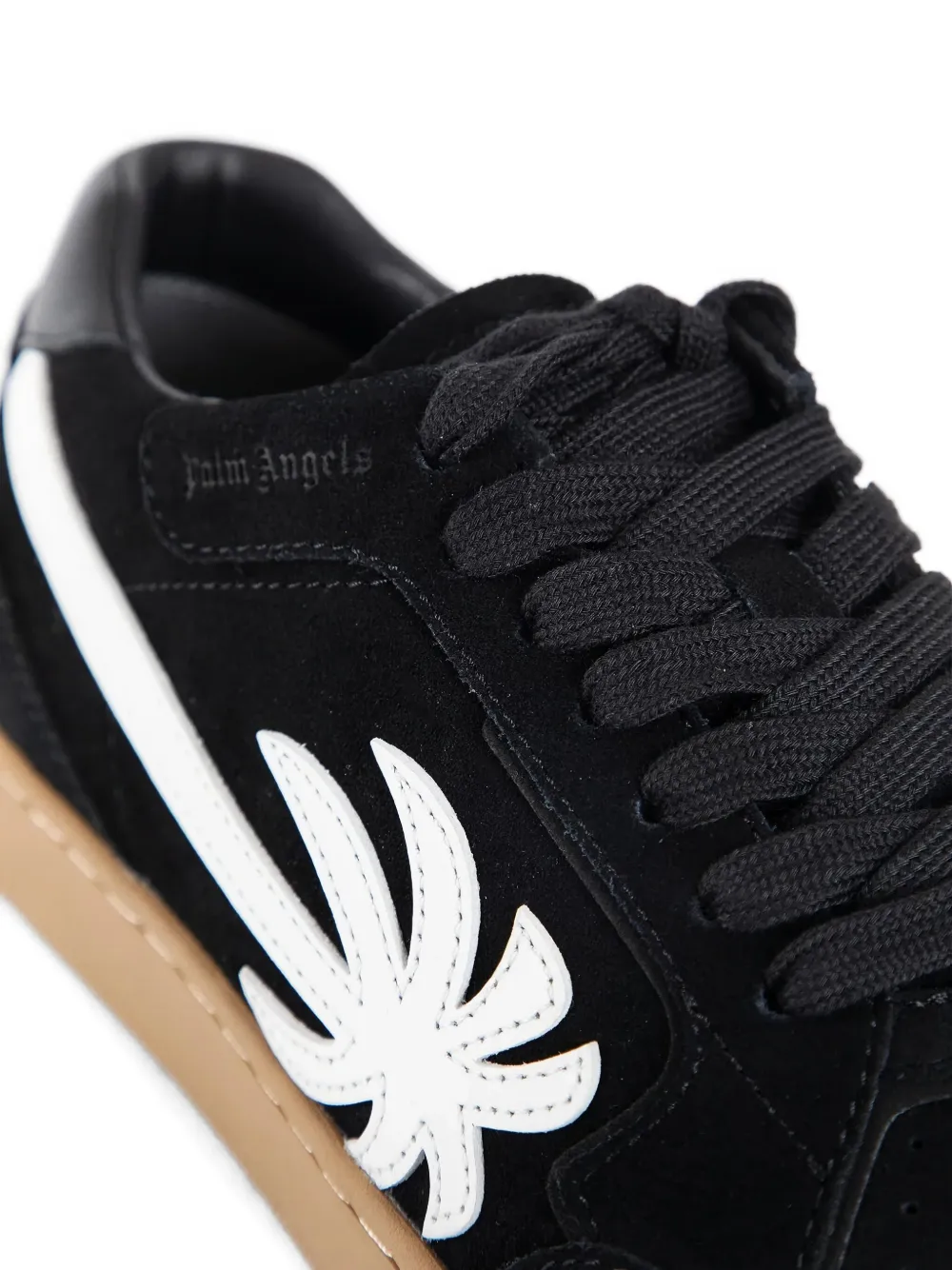 Palm Angels Suède sneakers met palmboom Zwart