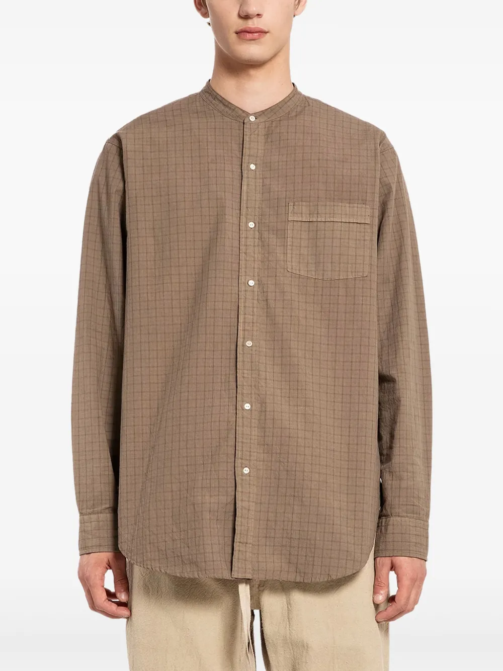 TAIGA TAKAHASHI checked-pattern shirt | Brown | Image 1