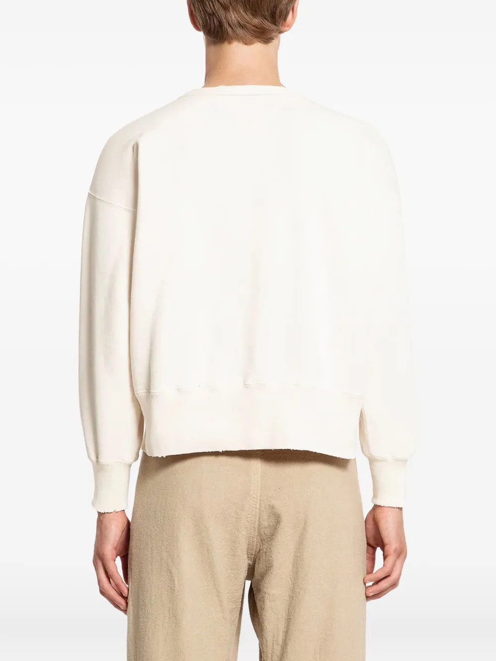 Taiga Takahashi Distressed Cotton Sweatshirt In Neutral