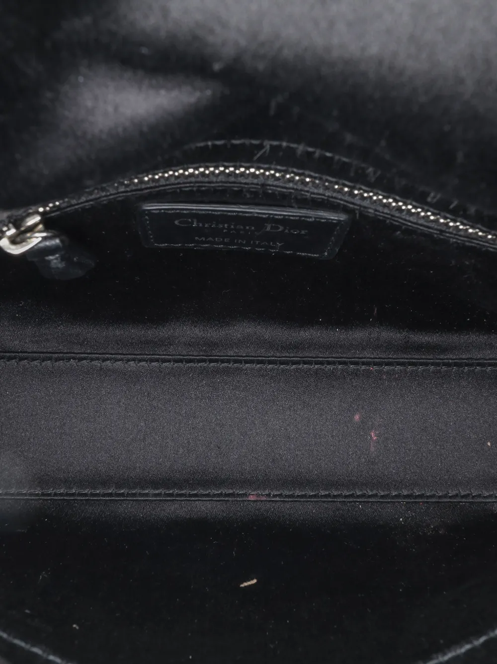 Pre-owned Dior 2020 Mini Satin Cannage Strass Crystal Embellished Lady Satchel