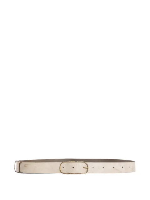 Ziggy Chen oval-buckle leather belt
