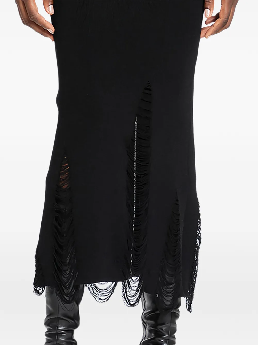 Ssheena frayed kanotta dress - Zwart