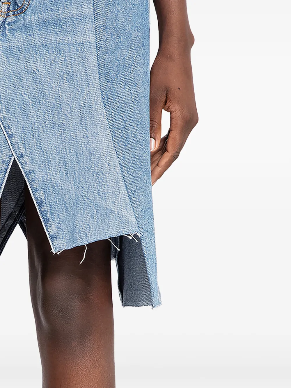 E.L.V DENIM frayed denim skirt - Blauw