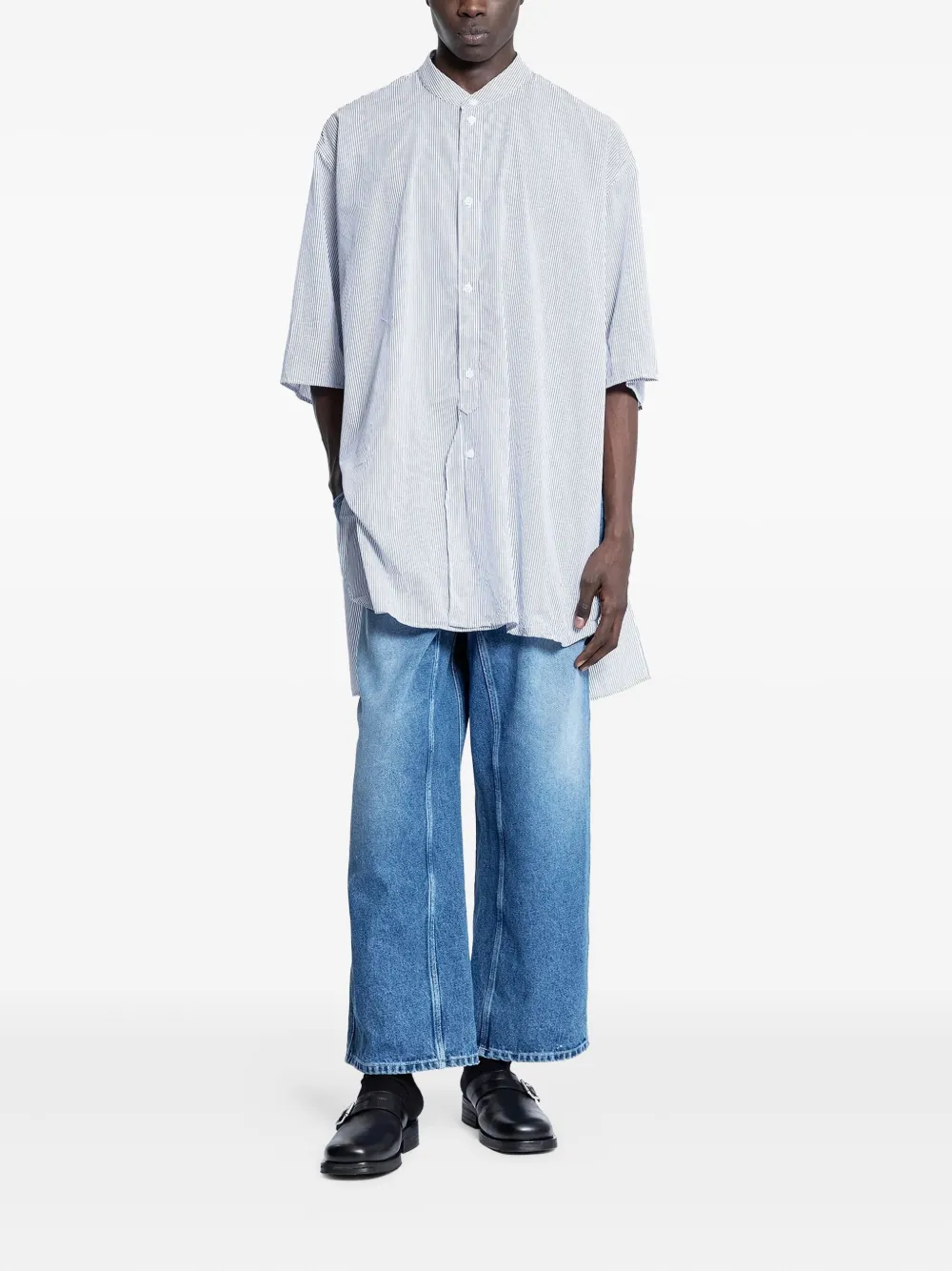 Hed Mayner pleated five-pocket jeans - Blauw