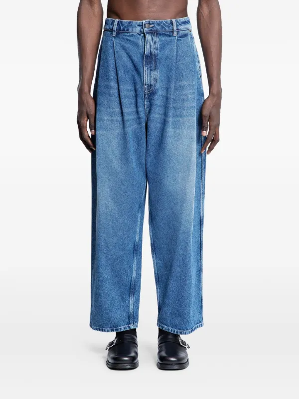hed mayner pleated denim Pleated Jeans in Washed Denim – Antonioli.eu