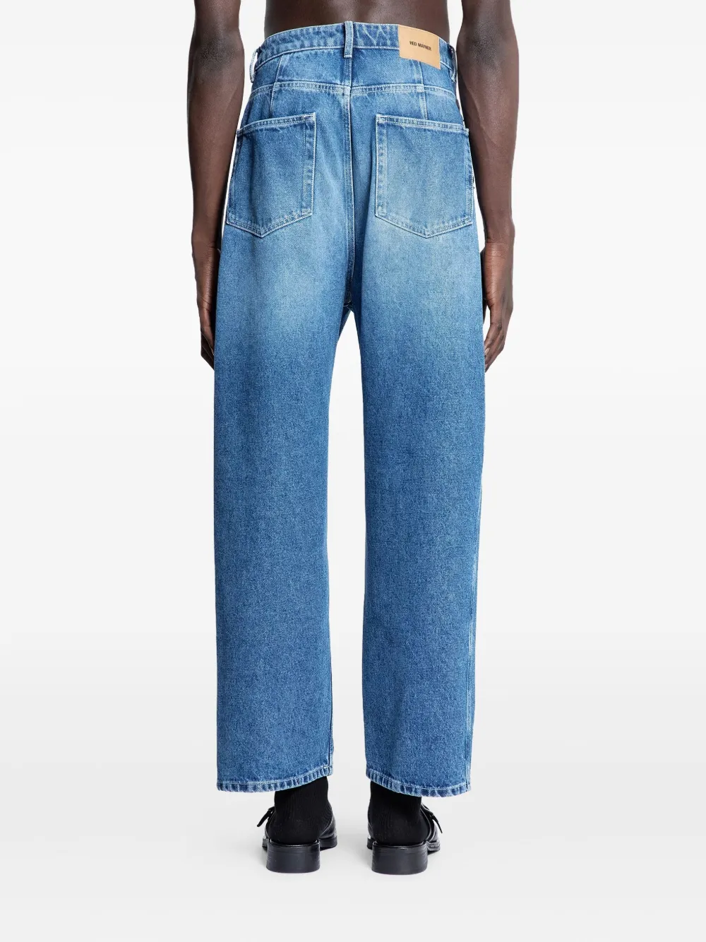 Hed Mayner Pleated Five-pocket Jeans In Blue