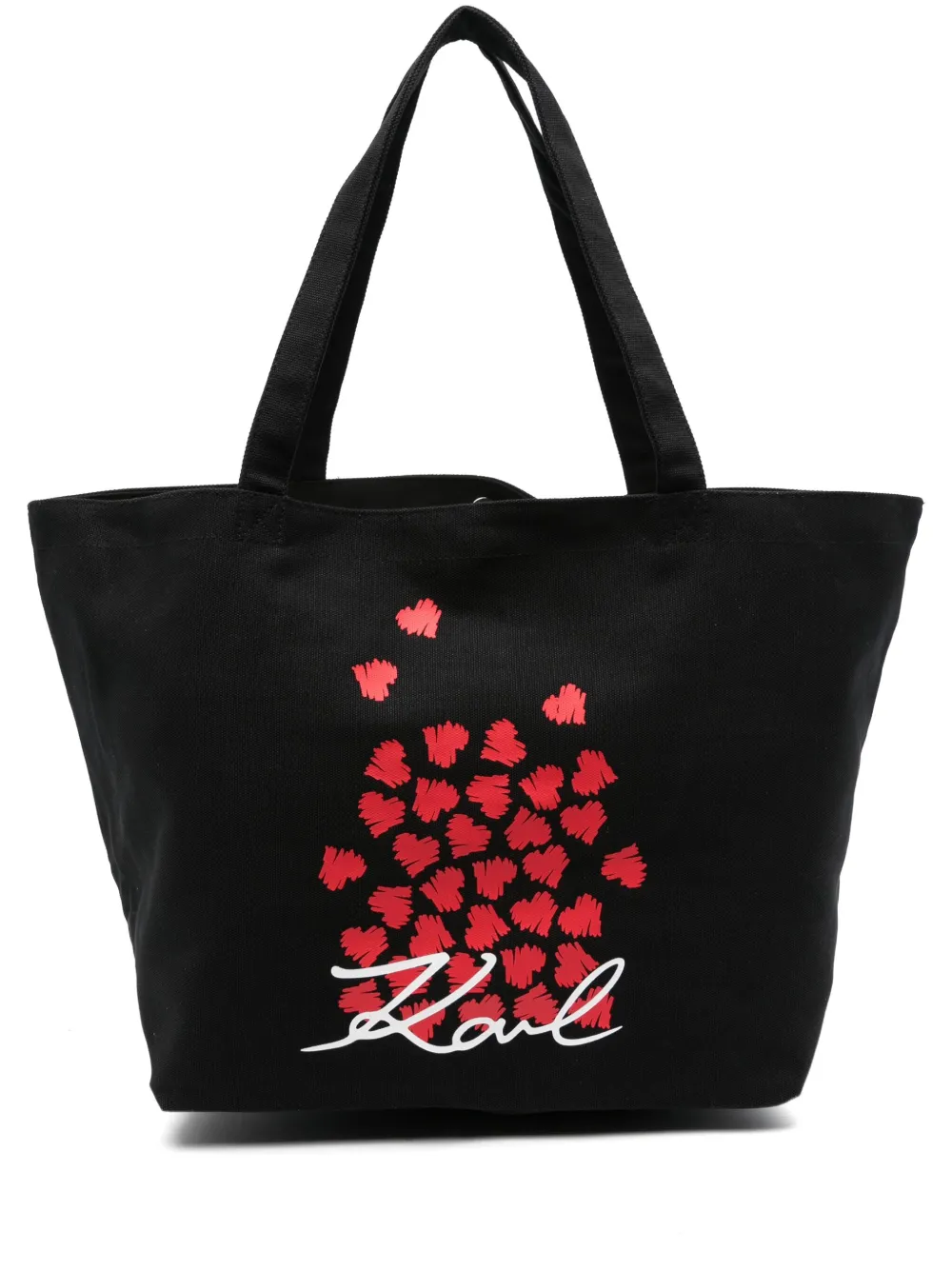 Karl Lagerfeld heart-print tote bag Zwart