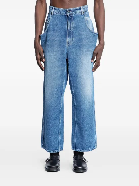 Hed Mayner draped five-pocket jeans