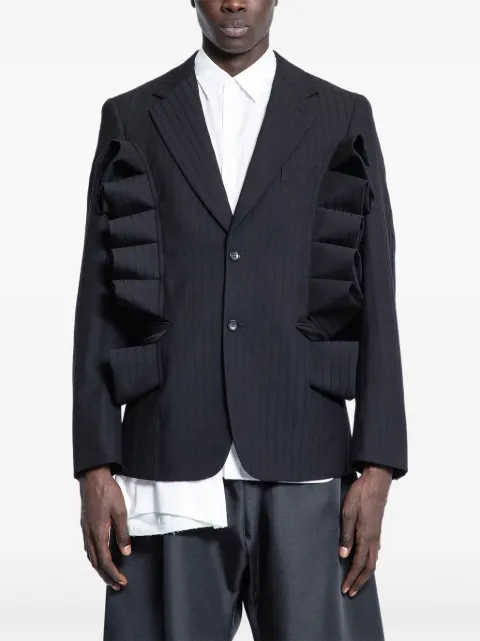 Comme des Garçons Homme Plus ruffled pinstripe blazer