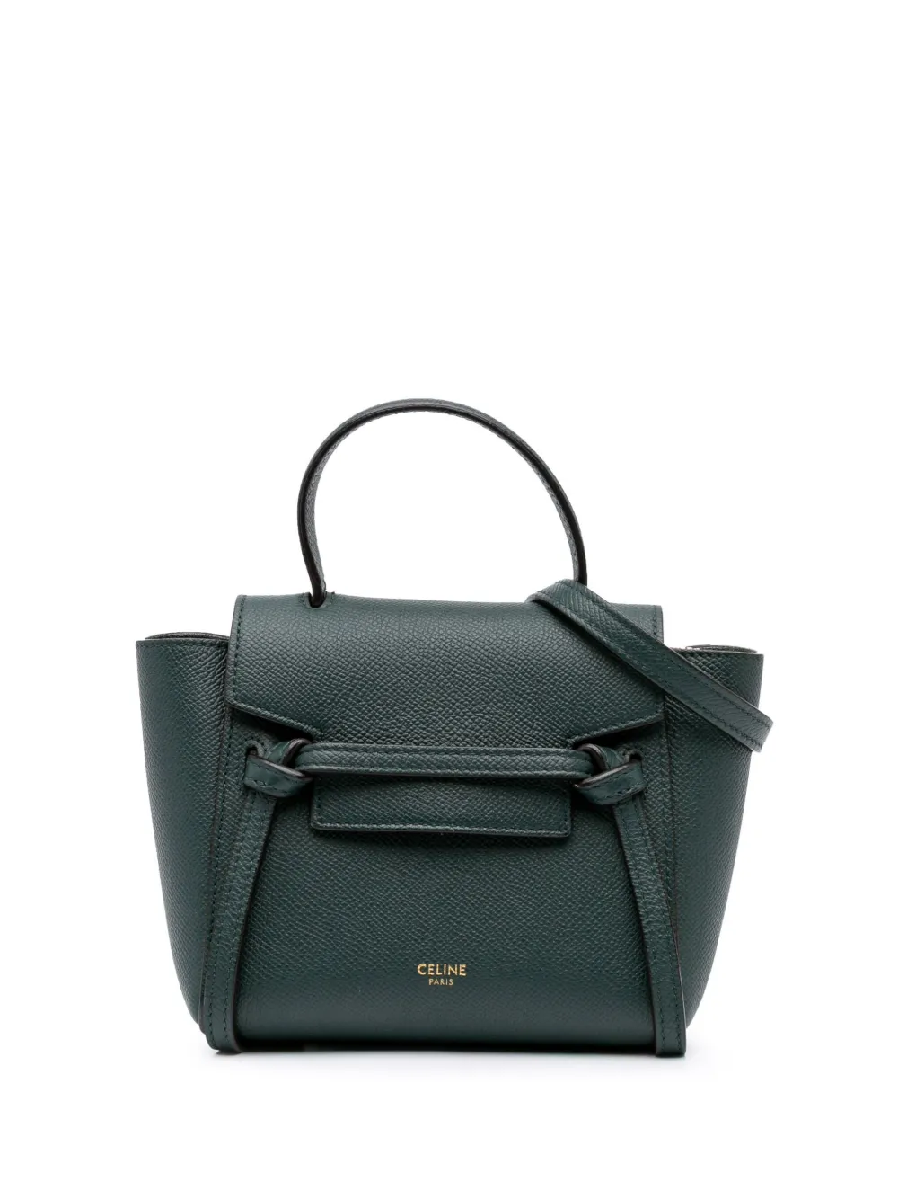 Céline Pre-Owned 2000-2017 ピコ グレインカーフ ベルトバッグ サッチェル - グリーン Céline Pre-Owned 2000-2017 ピコ グレインカーフ ベルトバッグ サッチェル - グリーン