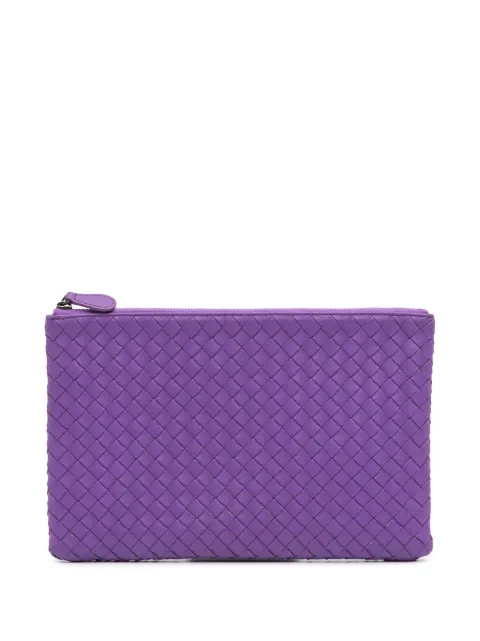 Bottega Veneta Pre-Owned 2012-2024 mittelgroße Nappa Intrecciato Zip Pouch Clutch