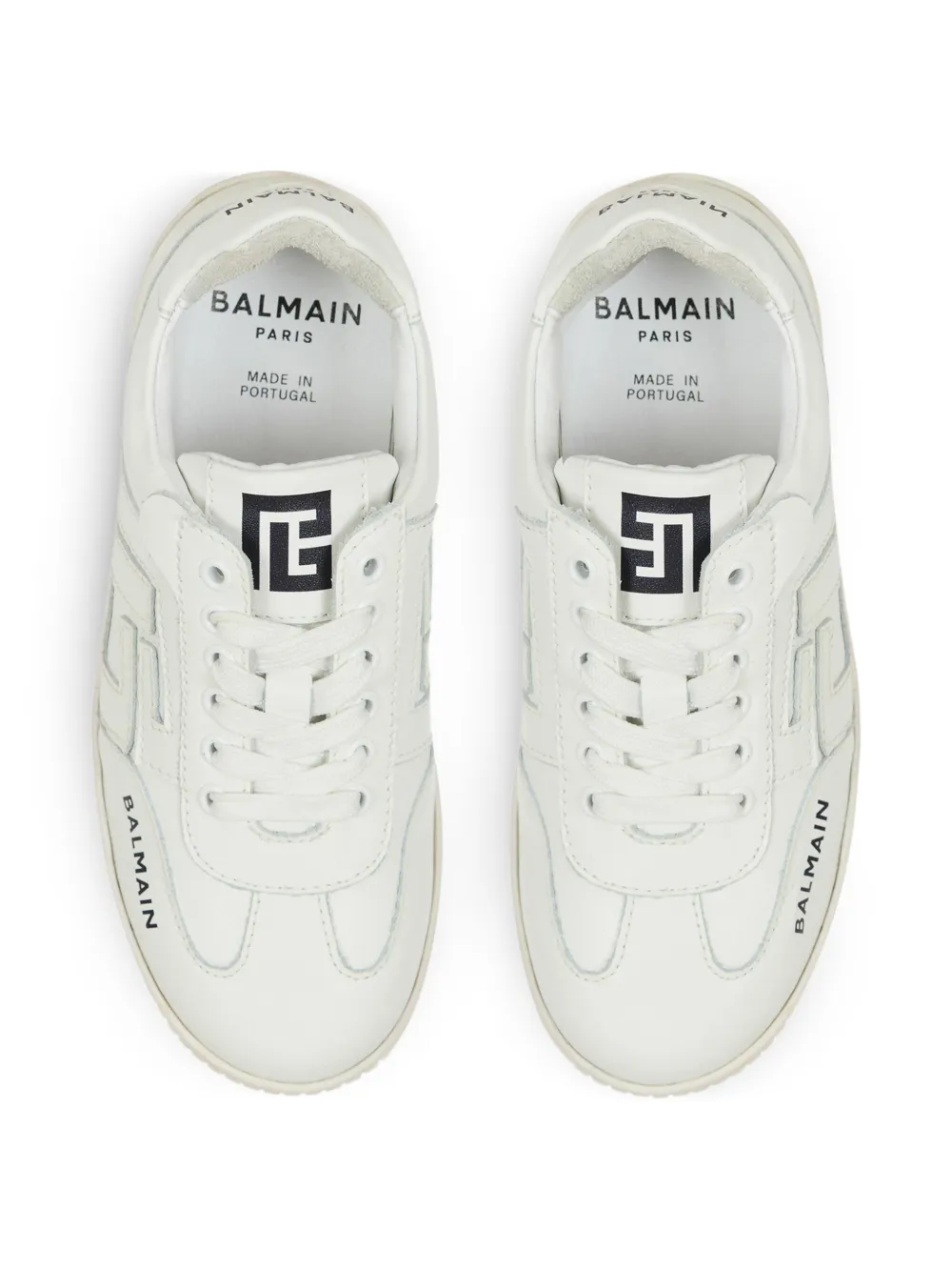 Balmain Kids leather sneakers White