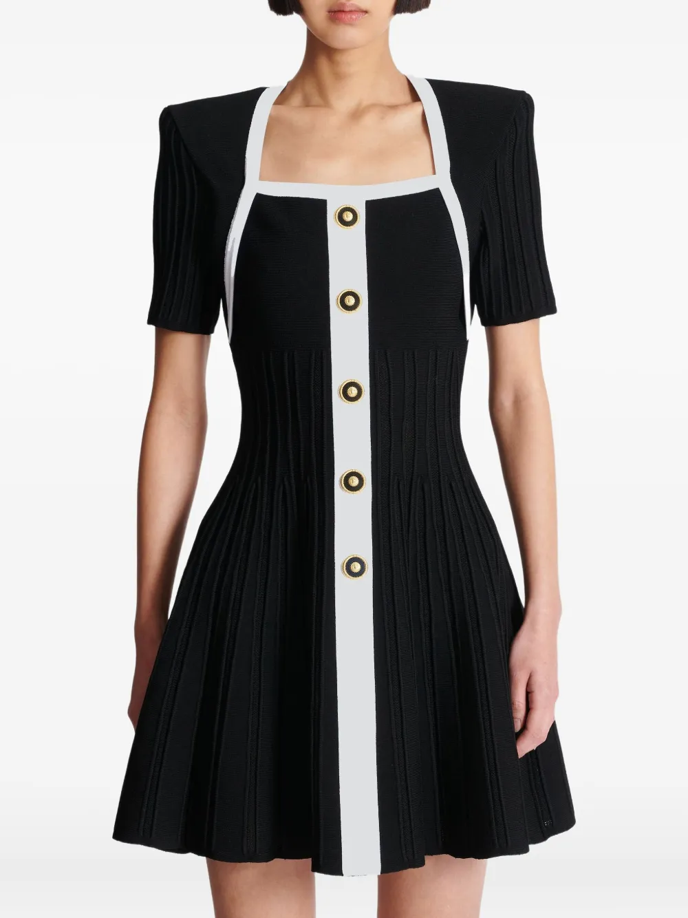 Balmain Gebreide mini-jurk Zwart